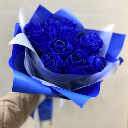 Букет из 11 синих роз
