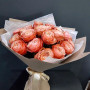 19 оранжевых пионовидных роз